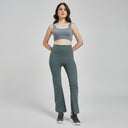 Eucalyptus Green High-Rise Flare Yoga Pants