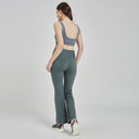 Eucalyptus Green High-Rise Flare Yoga Pants